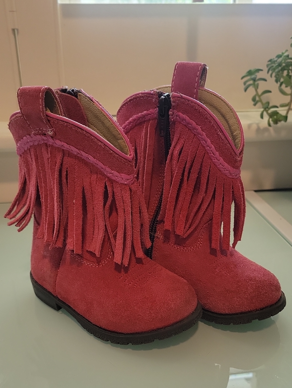 Smoky Mountain Toddler Girls' Pink  Hopalong Fringe Western Boots Round Toe SZ 7